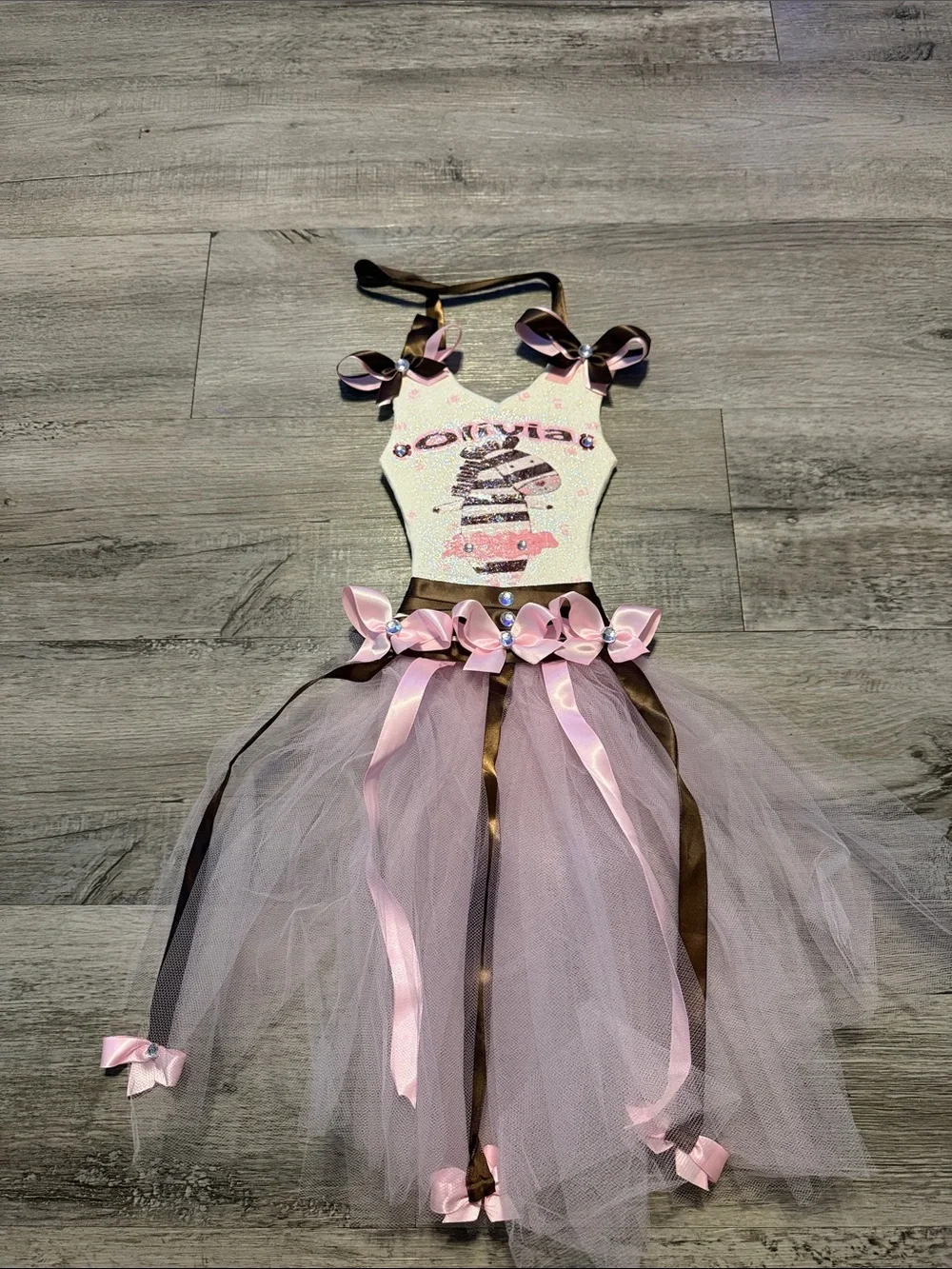 Sparkle Unicorn Tulle Hair Accessory Holder in Pink and Brown